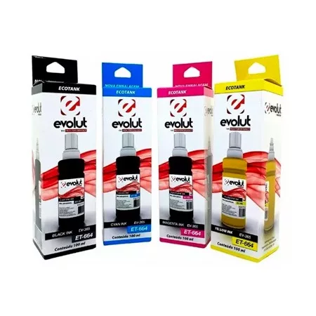 Kit 4 Refil Impressora Epson Compatível Universal Ecotank