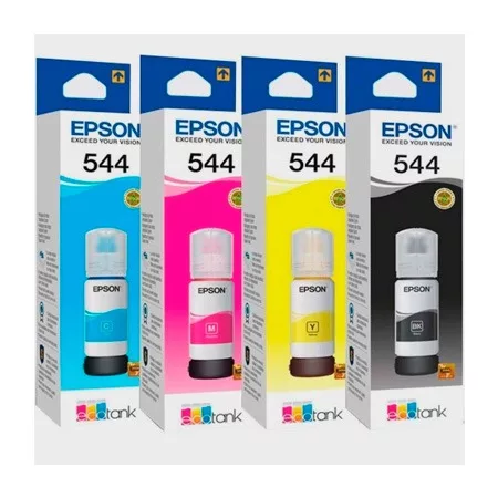 Kit Refil 4 cores Tinta Epson T544 Original L3110 L3150