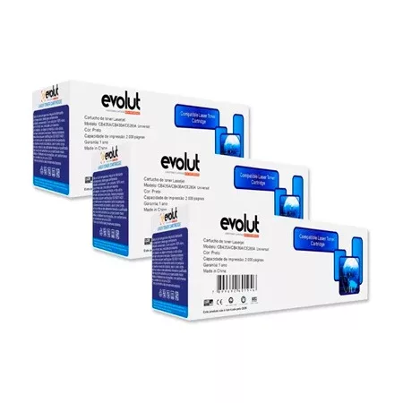 Kit 3 Toner 35a Cb435a Compatível Preto Evolut 6000pág C/ Nf